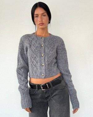 Cardigan Motel Rocks Rigel Dama Gri | PVM1229CY