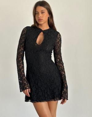 Rochie Mini Motel Rocks Silvanna Keyhole Dama Negrii | SDU1154KF