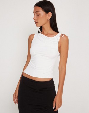 Vesta Motel Rocks Hagne Crop Top Dama Albi | LVG4496BM