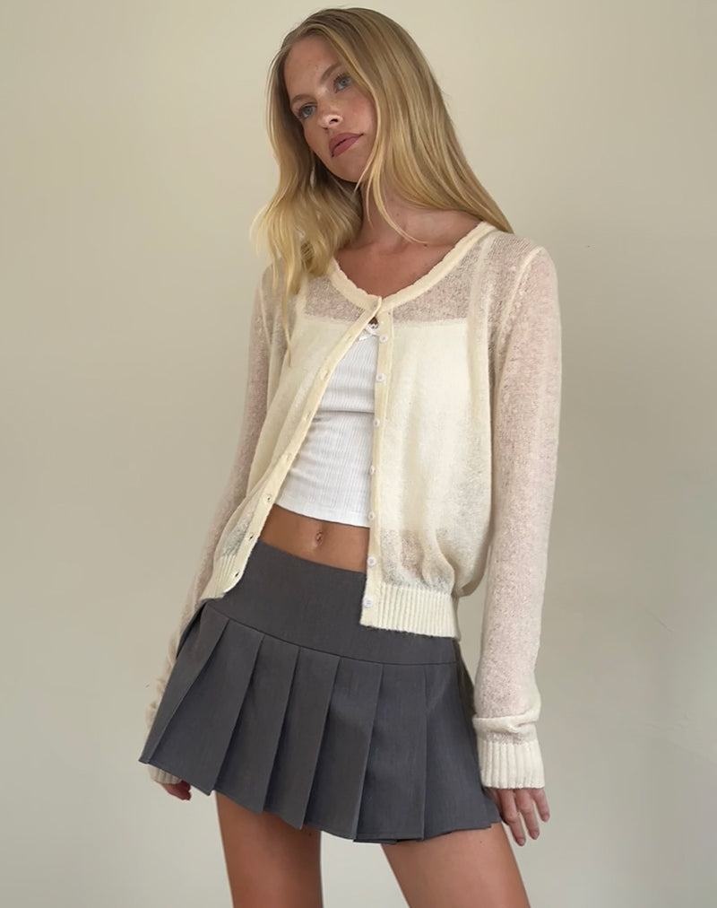 Cardigan Motel Rocks Solana Light Knit Dama Albi | RDE126WW