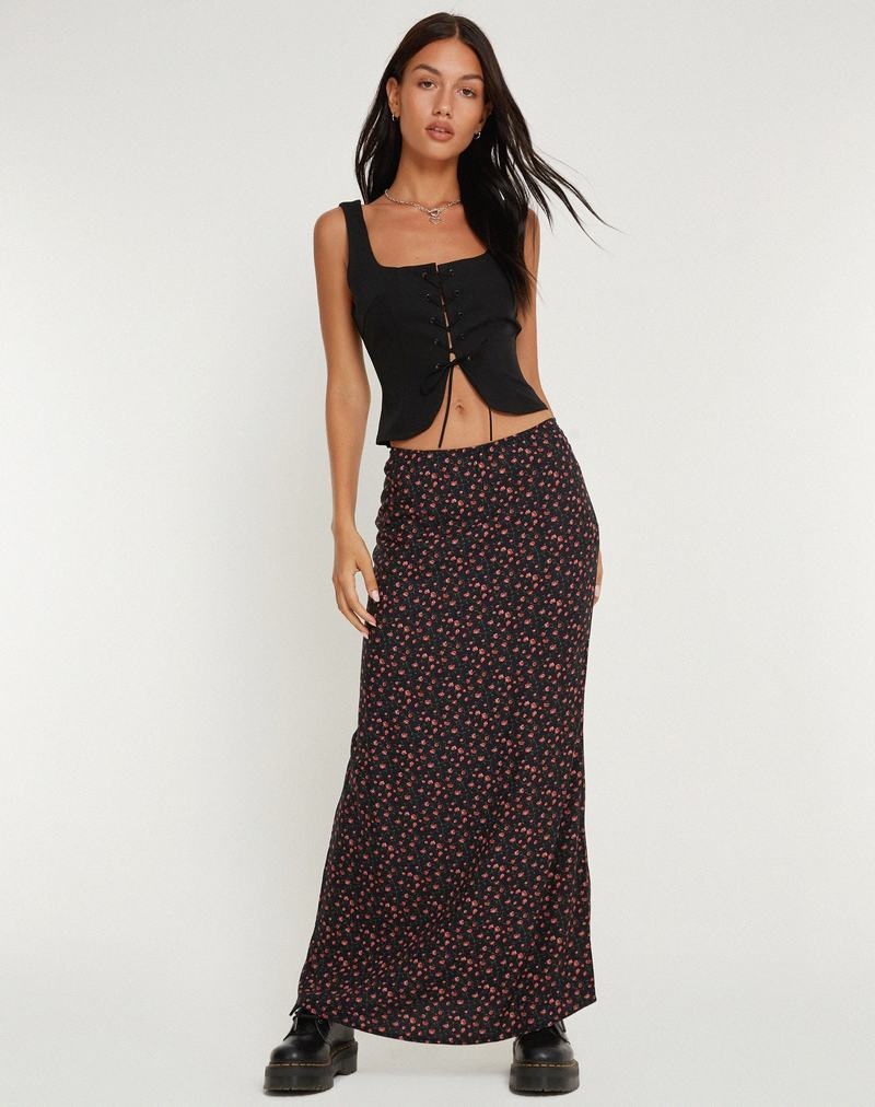 Fuste Motel Rocks Easton Maxi Dama Roz Inchis Negrii | GWU3396GD