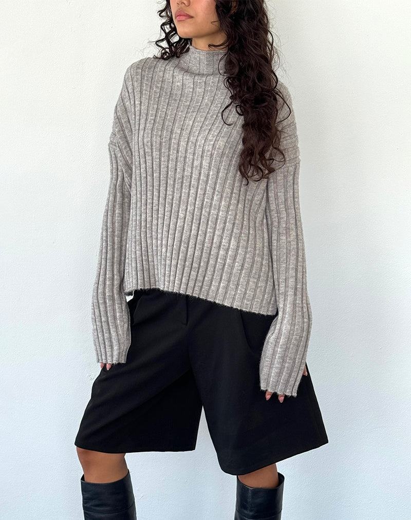 Jumpers Motel Rocks Judah Oversized Grosolan Rib Knit Dama Gri Deschis | XJX3050TL