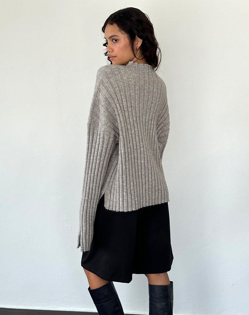 Jumpers Motel Rocks Judah Oversized Grosolan Rib Knit Dama Gri Deschis | XJX3050TL