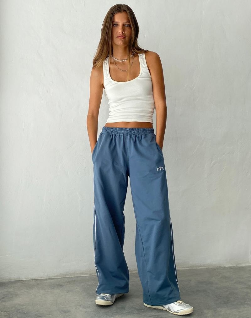 Pantaloni Jogger Motel Rocks Benton Largi Leg Dama Albastri | NPL9860HH