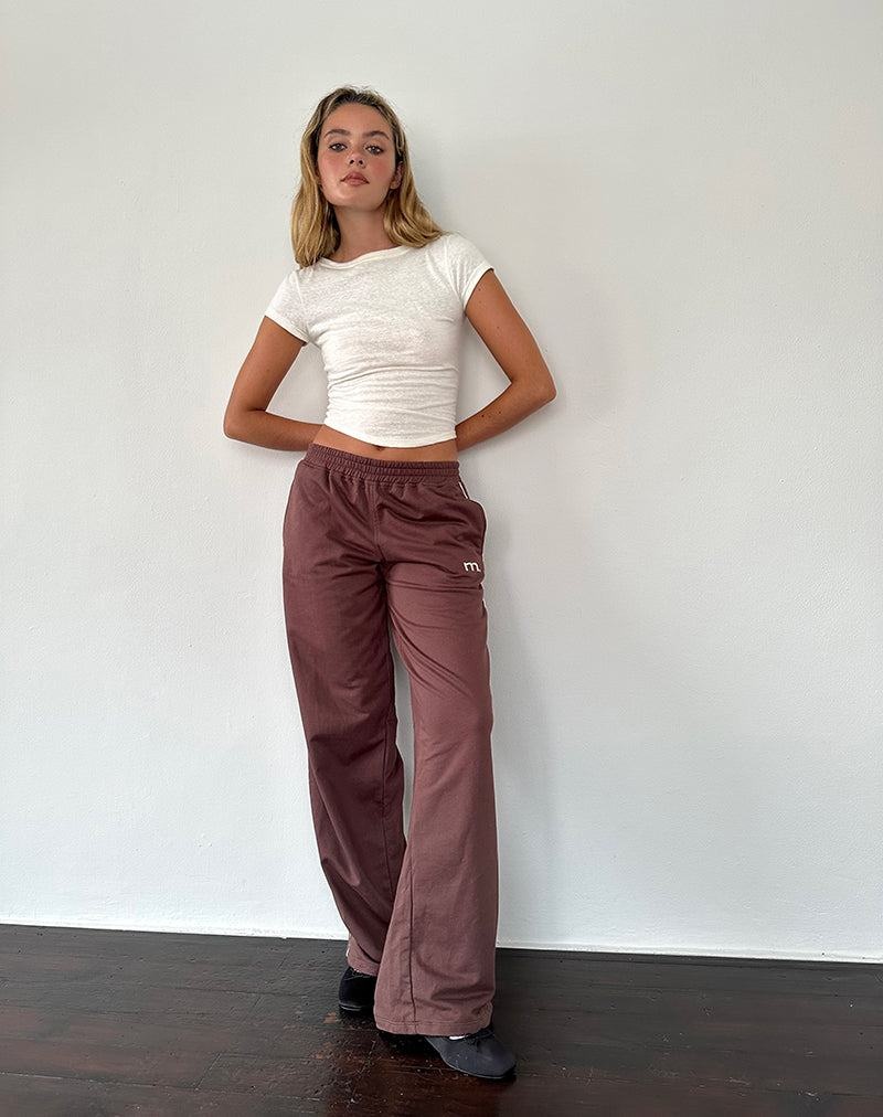 Pantaloni Jogger Motel Rocks Benton Largi Leg Dama Albi | QYT8043VA