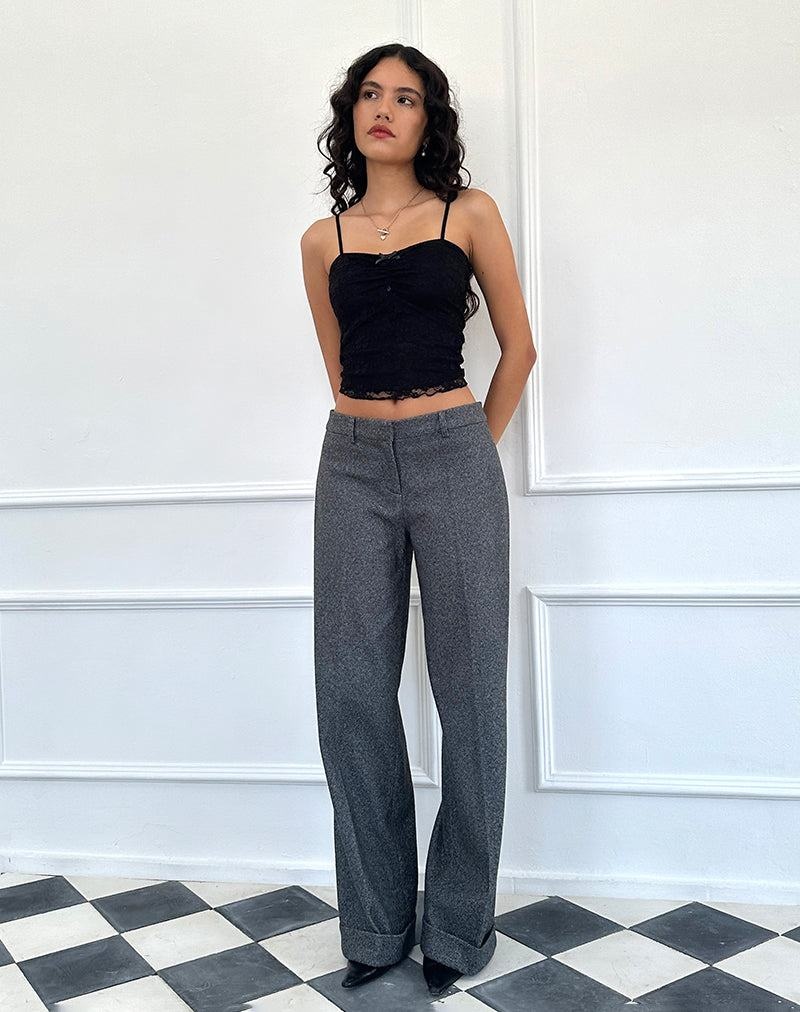 Pantaloni Motel Rocks Abdel Faux Lână Tailored Dama Gri | FND7545XF