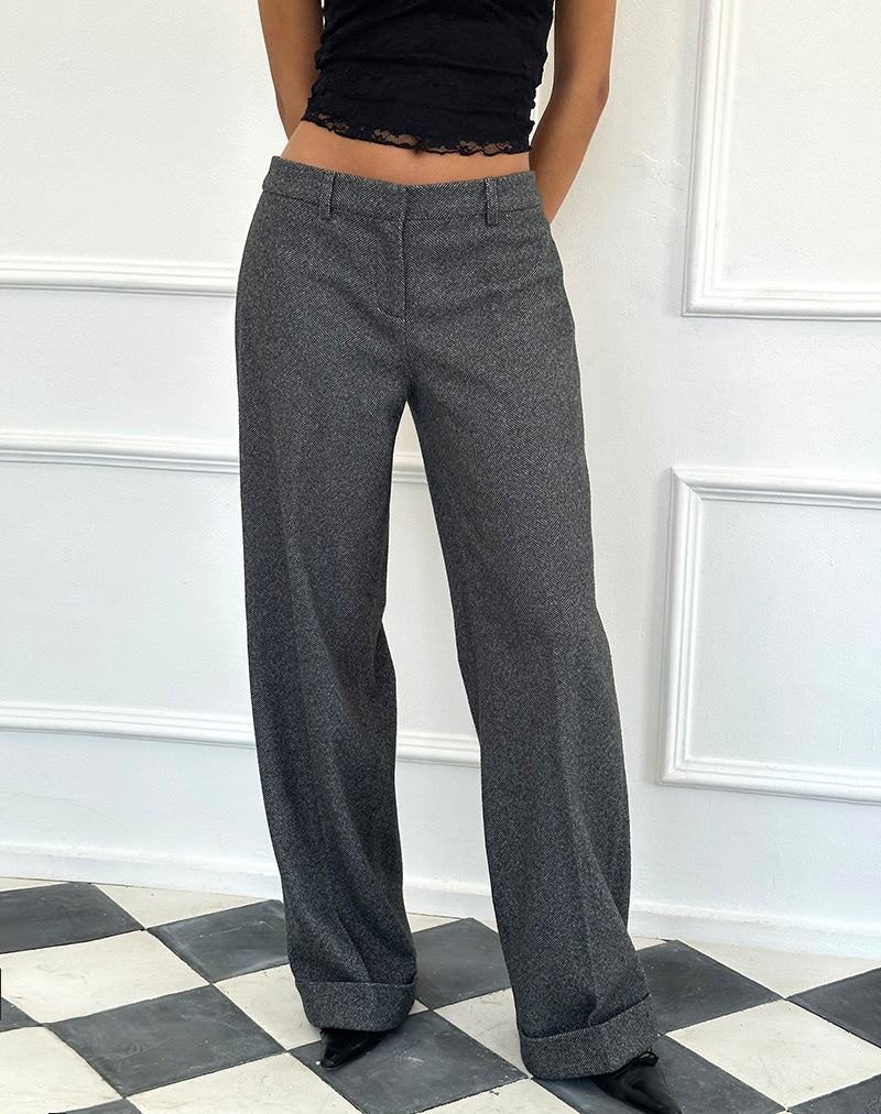 Pantaloni Motel Rocks Abdel Faux Lână Tailored Dama Gri | FND7545XF