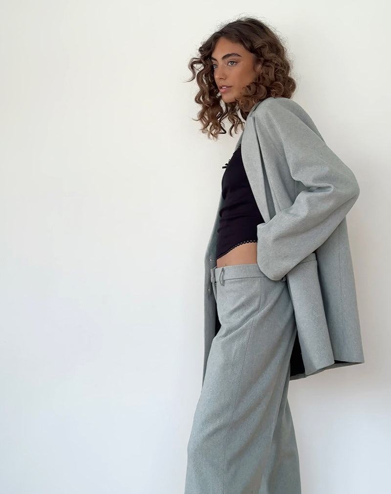 Pantaloni Motel Rocks Abdel Faux Lână Tailored Dama Gri | ILZ7161SR