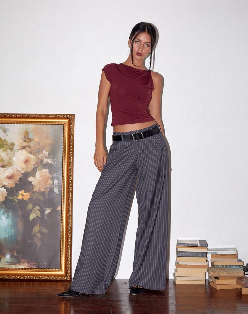 Pantaloni Motel Rocks Sagawa Tailored Dama Gri Inchis | WGV5316LR