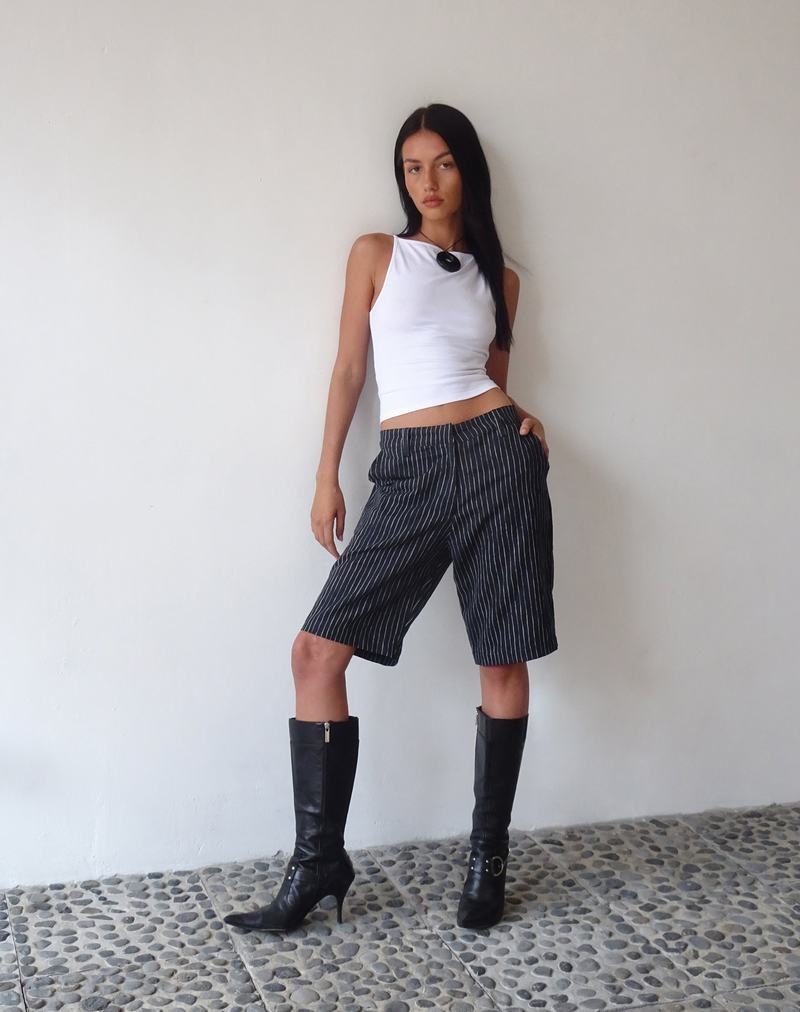 Pantaloni Scurti Motel Rocks Motel X Jacquie Tabaru Longline Dama Negrii | KGC589HN