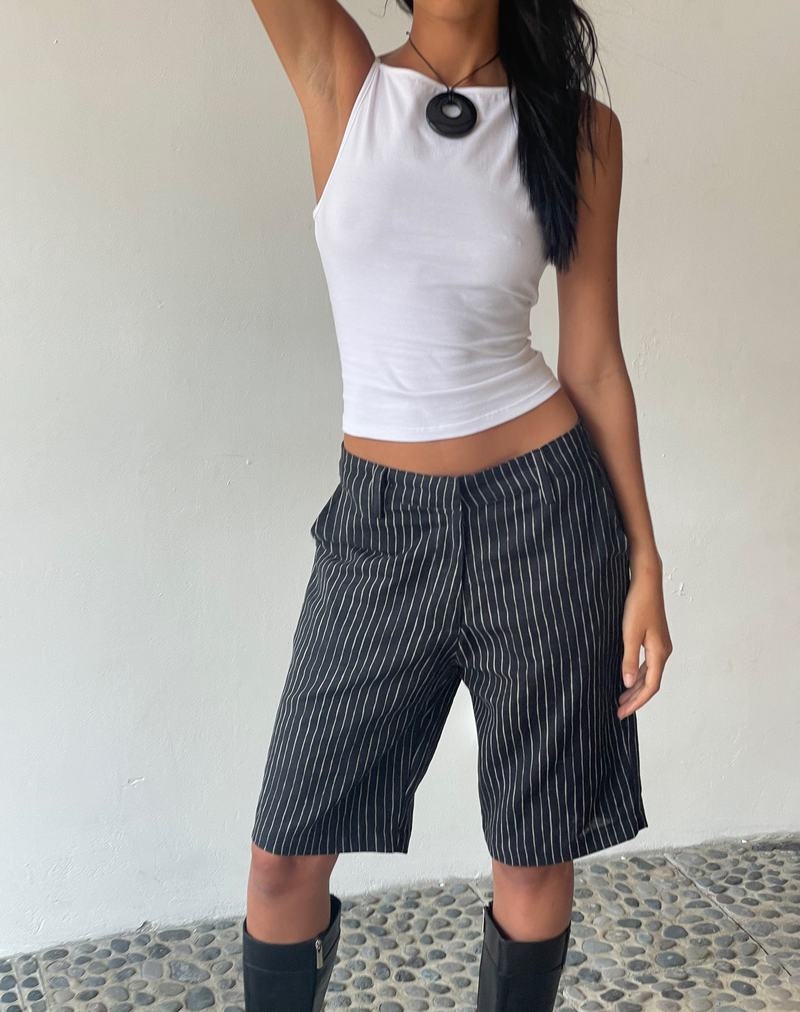 Pantaloni Scurti Motel Rocks Motel X Jacquie Tabaru Longline Dama Negrii | KGC589HN