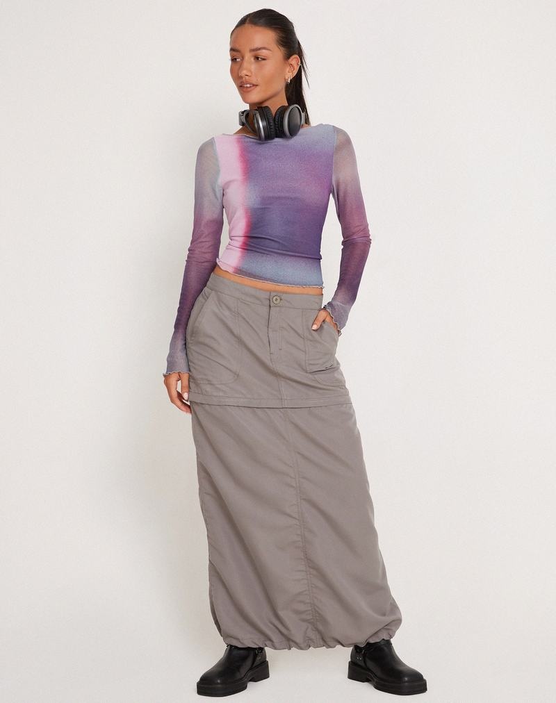 Tricouri Motel Rocks Armali Long Sleeve Dama Roz Violet | PIP7312WA