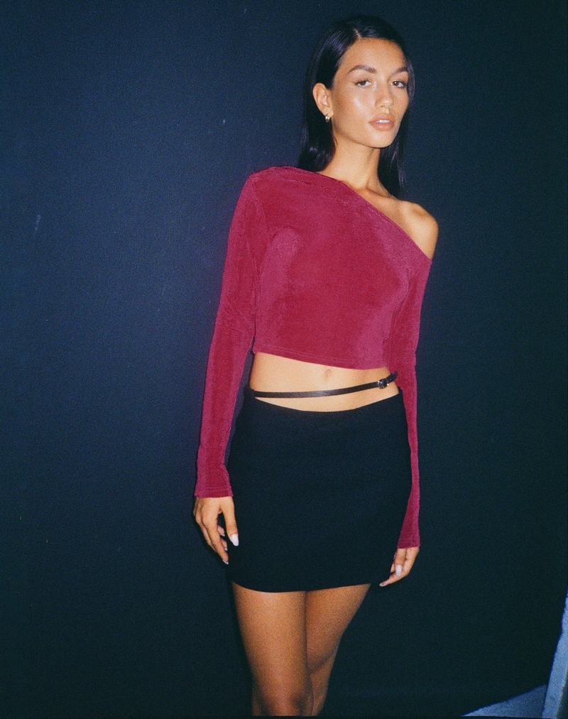 Tricouri Motel Rocks Lousa Long Sleeve Crop Dama Violet | WPG1879RR